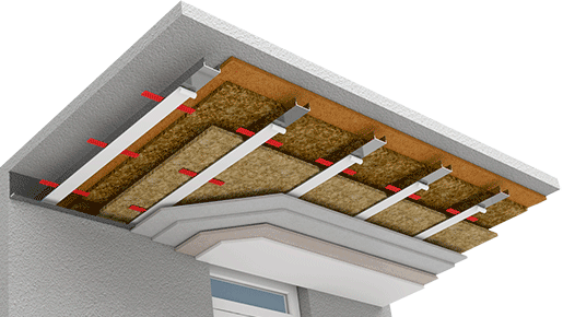 Усиленная сэндвич-конструкция шумоизоляции потолка
